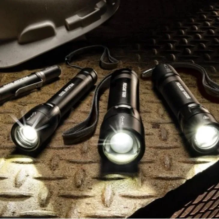 Pelican flashlights finished in a custom coating
